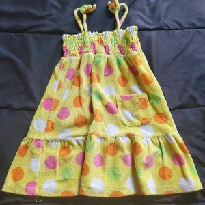 Girls 5T yellow polka dot dress
